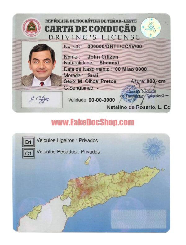 Timor-Leste Driver License PSD Template